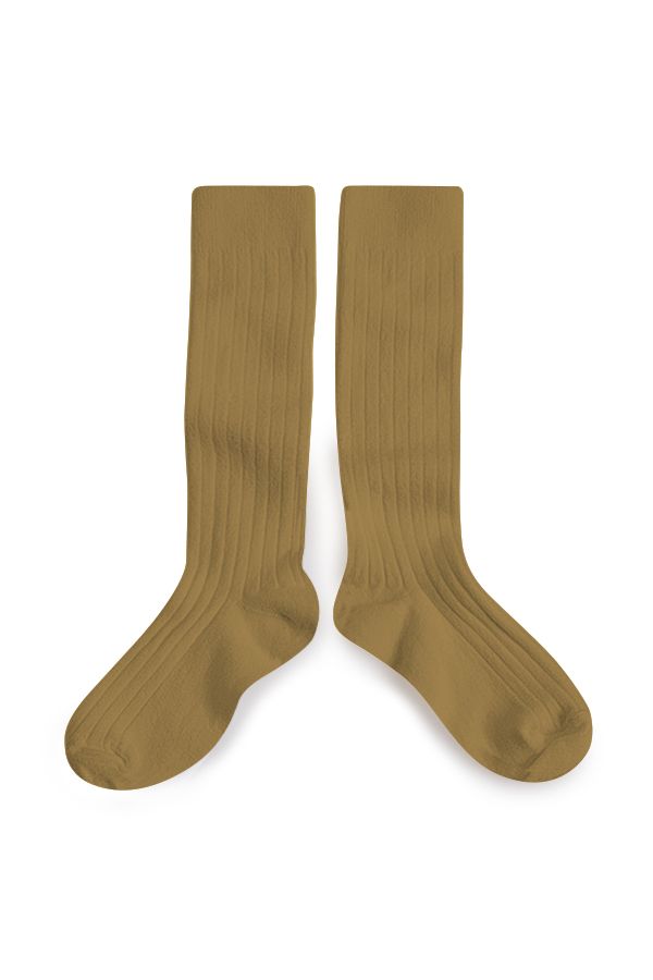 La Haute - Ribbed Knee-high Socks - Biscuit van Collegien | Kids Conceptstore Le Fanfare