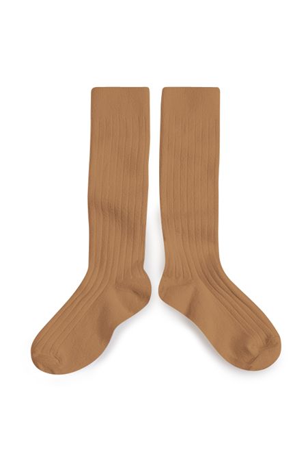 La Haute - Ribbed Knee-high Socks - Caramel au Beurre Sale van Collegien | Kids Conceptstore Le Fanfare