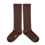 La Haute - Ribbed Knee-high Socks - Chocolat au lait van Collegien | Kids Conceptstore Le Fanfare