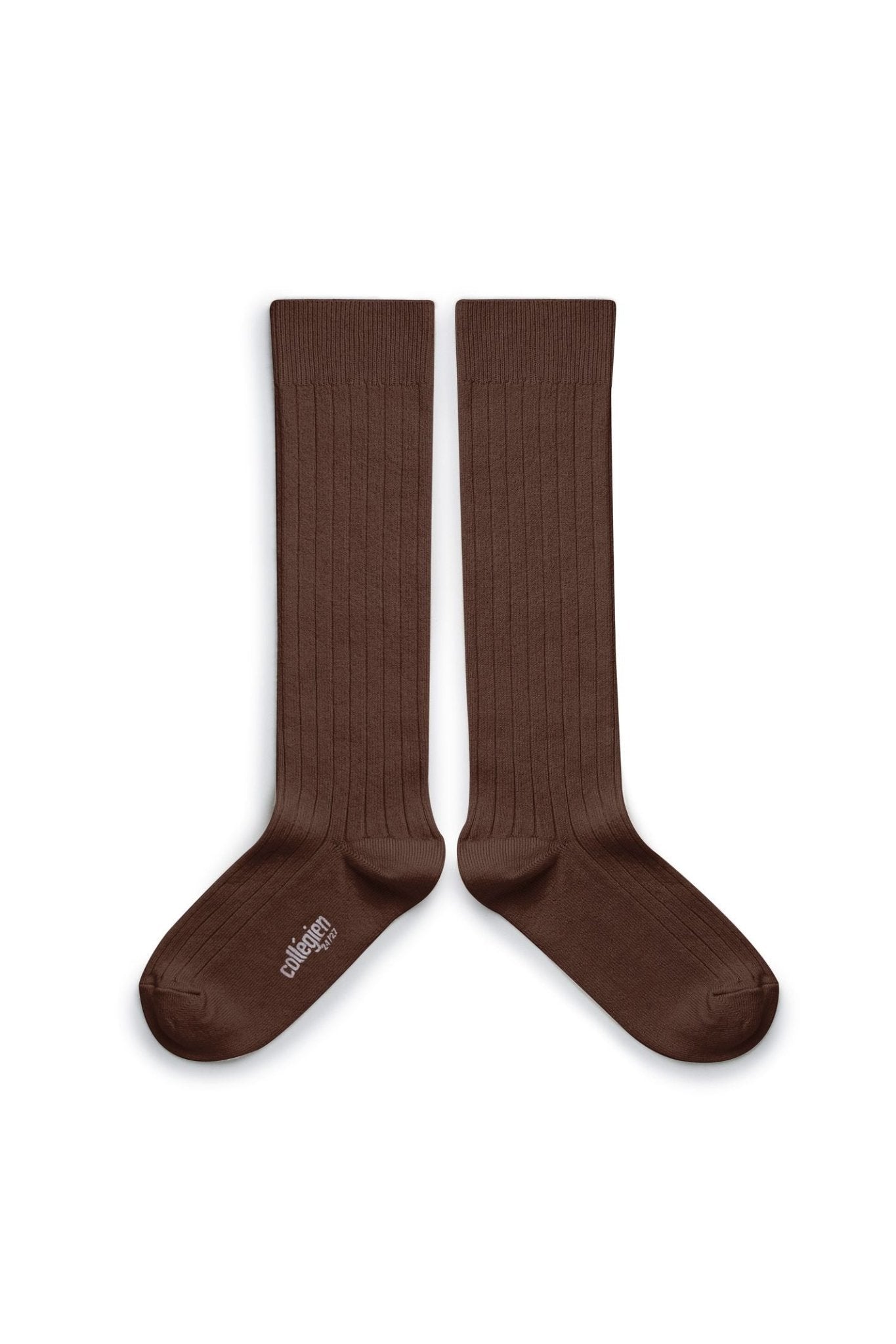 La Haute - Ribbed Knee-high Socks - Chocolat au lait van Collegien | Kids Conceptstore Le Fanfare