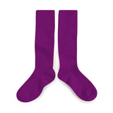 La Haute - Ribbed Knee-high Socks - Cyclamen van Collegien | Kids Conceptstore Le Fanfare