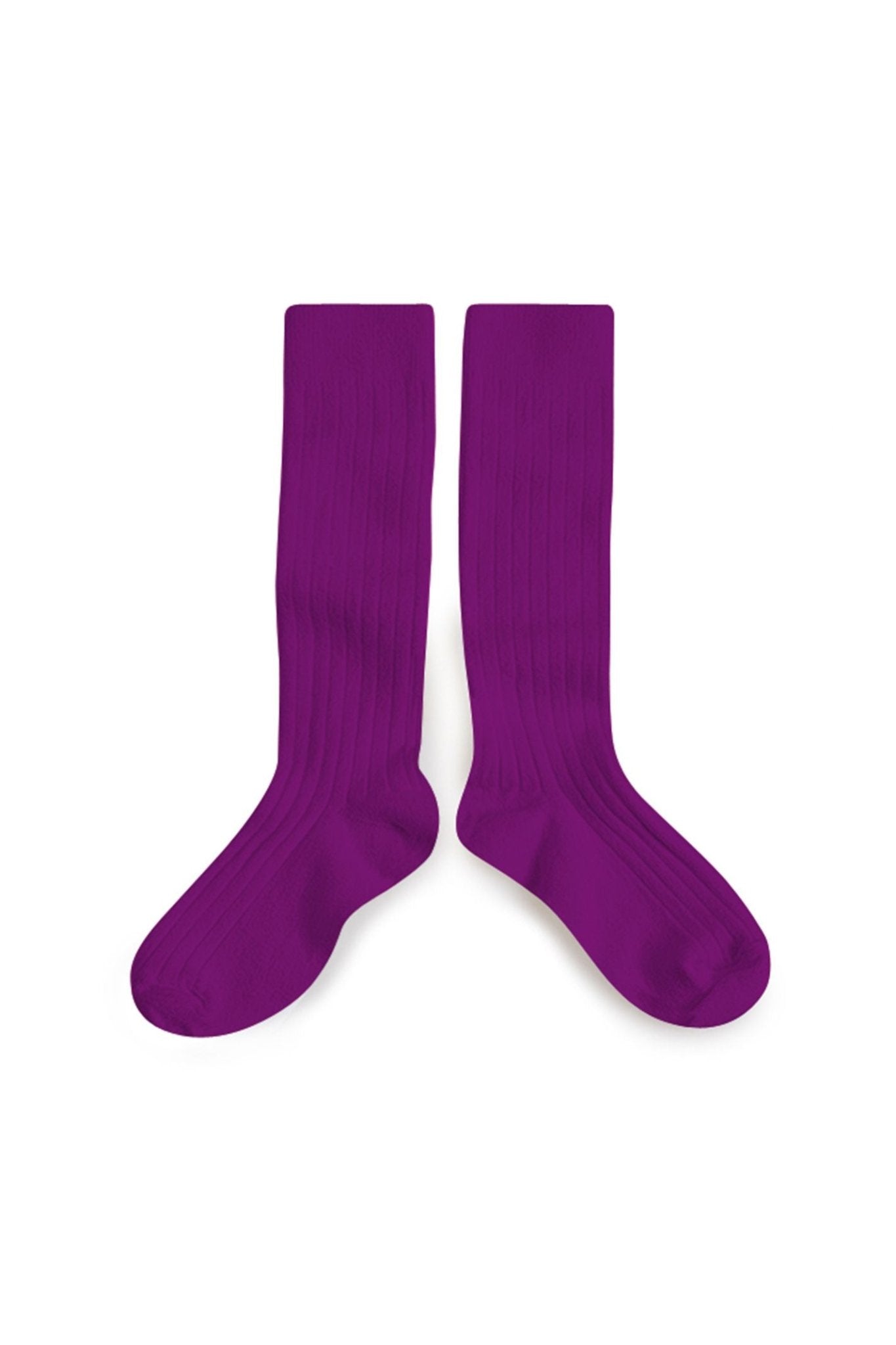 La Haute - Ribbed Knee-high Socks - Cyclamen van Collegien | Kids Conceptstore Le Fanfare