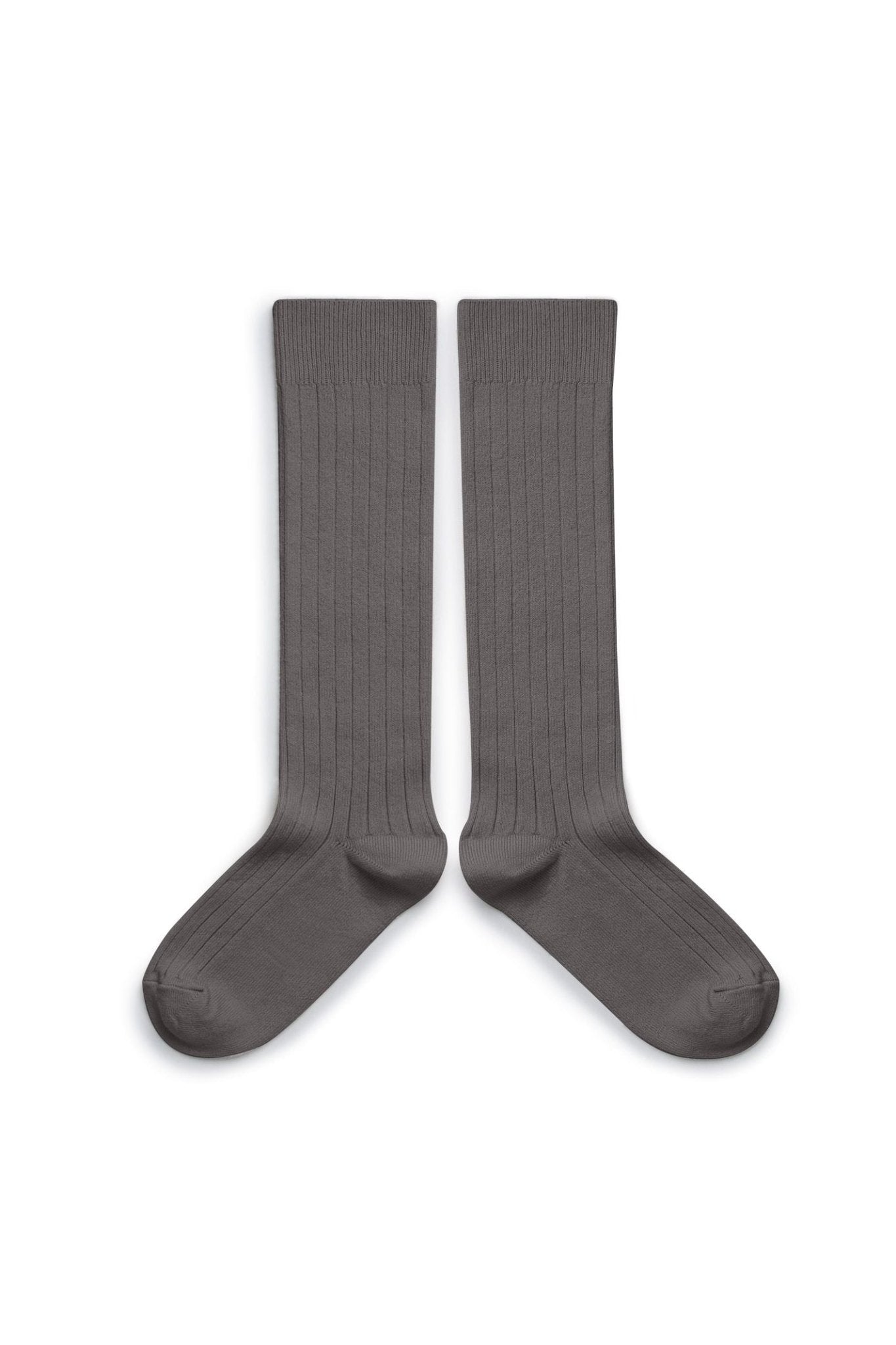 La Haute - Ribbed Knee-high Socks - Gris Galet van Collegien | Kids Conceptstore Le Fanfare