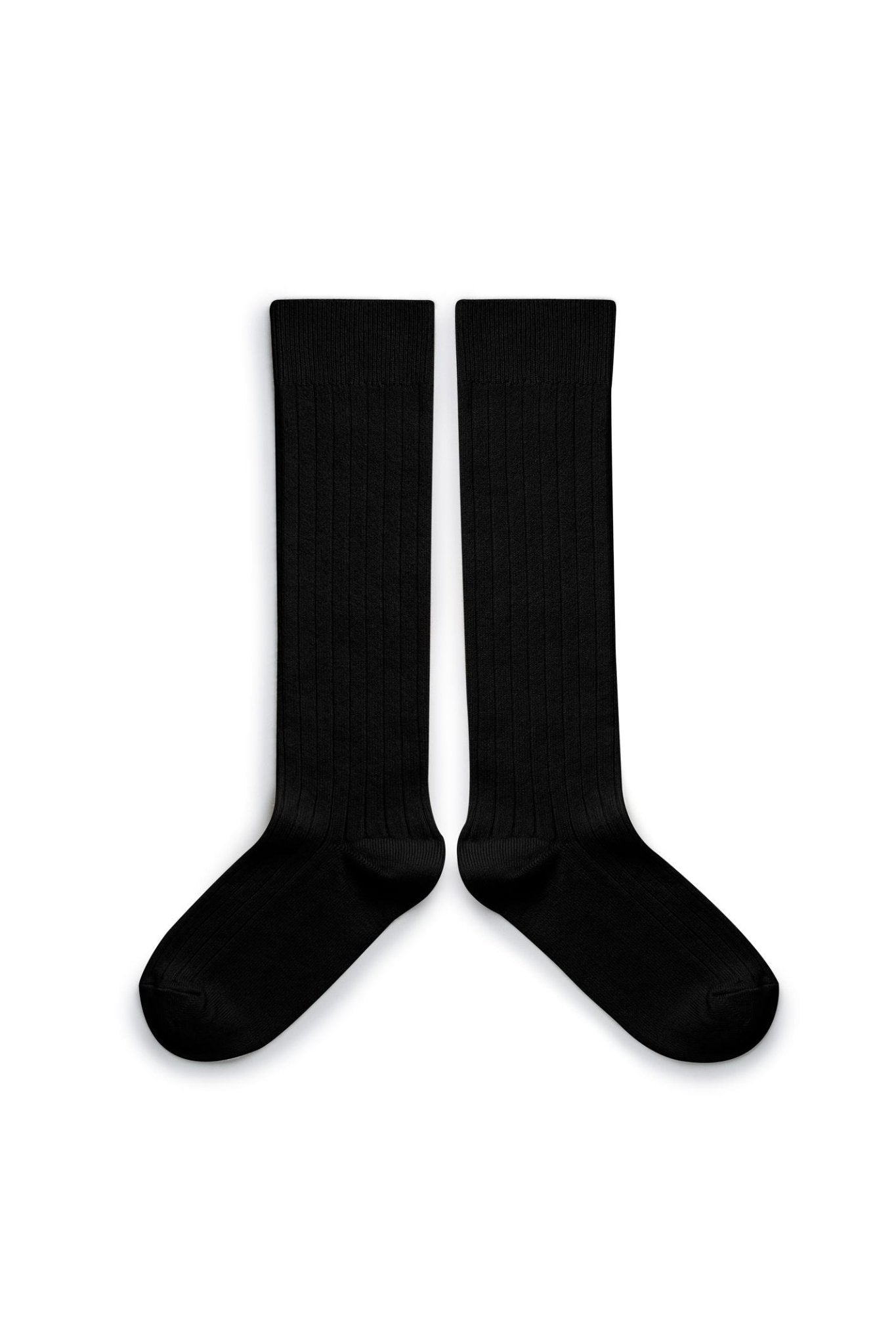 La Haute - Ribbed Knee-high Socks - Noir de Charbon van Collegien | Kids Conceptstore Le Fanfare
