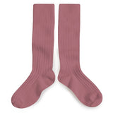 La Haute - Ribbed Knee-high Socks - Raisin Rose van Collegien | Kids Conceptstore Le Fanfare