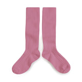 La Haute - Ribbed Knee-high Socks - Rose Bonbon van Collegien | Kids Conceptstore Le Fanfare