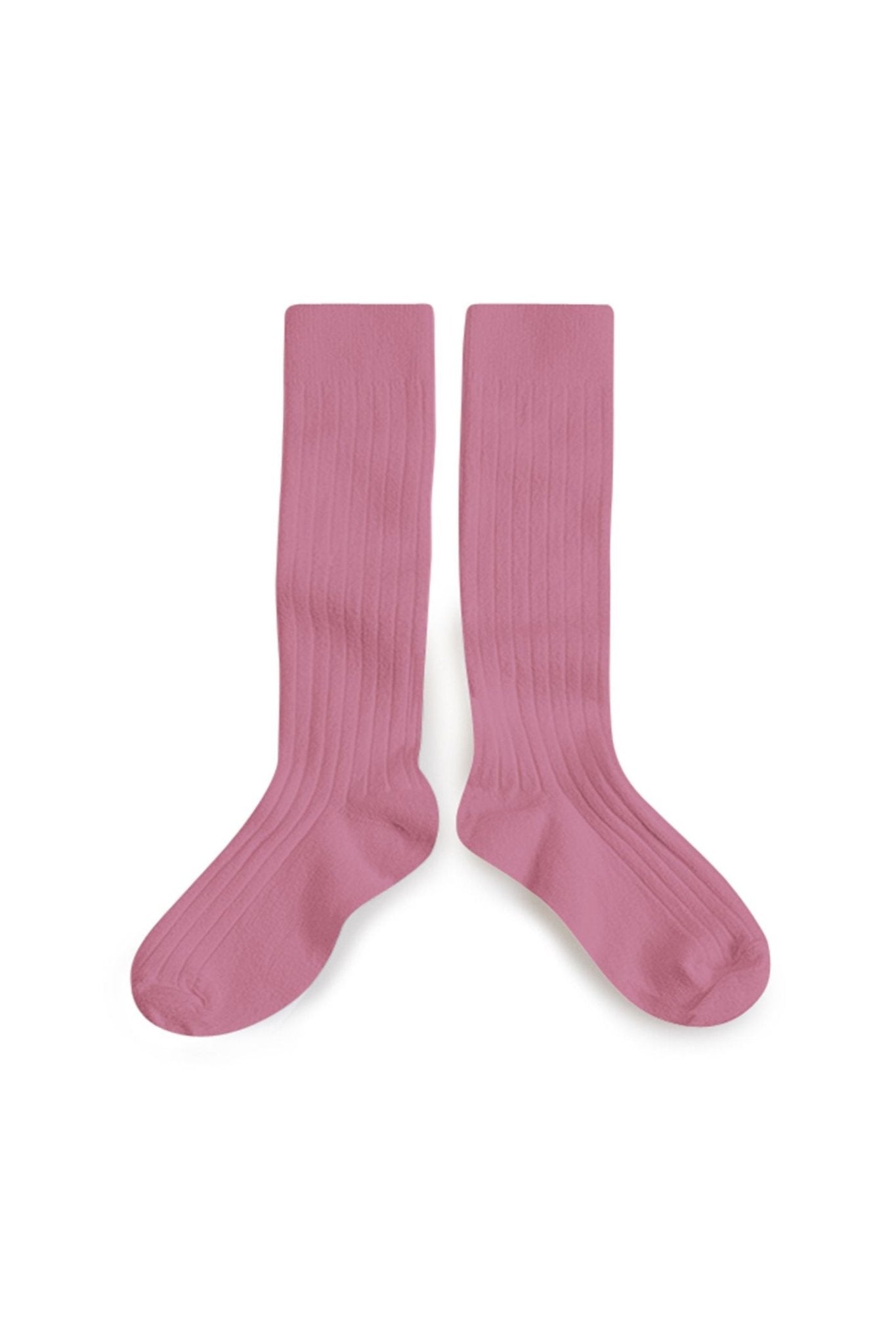 La Haute - Ribbed Knee-high Socks - Rose Bonbon van Collegien | Kids Conceptstore Le Fanfare