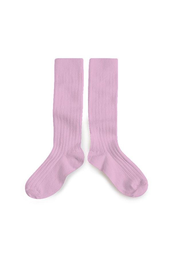 La Haute - Ribbed Knee-high Socks - Rose Dragée van Collegien | Kids Conceptstore Le Fanfare