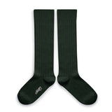 La Haute - Ribbed Knee-high Socks - Vert Foret van Collegien | Kids Conceptstore Le Fanfare