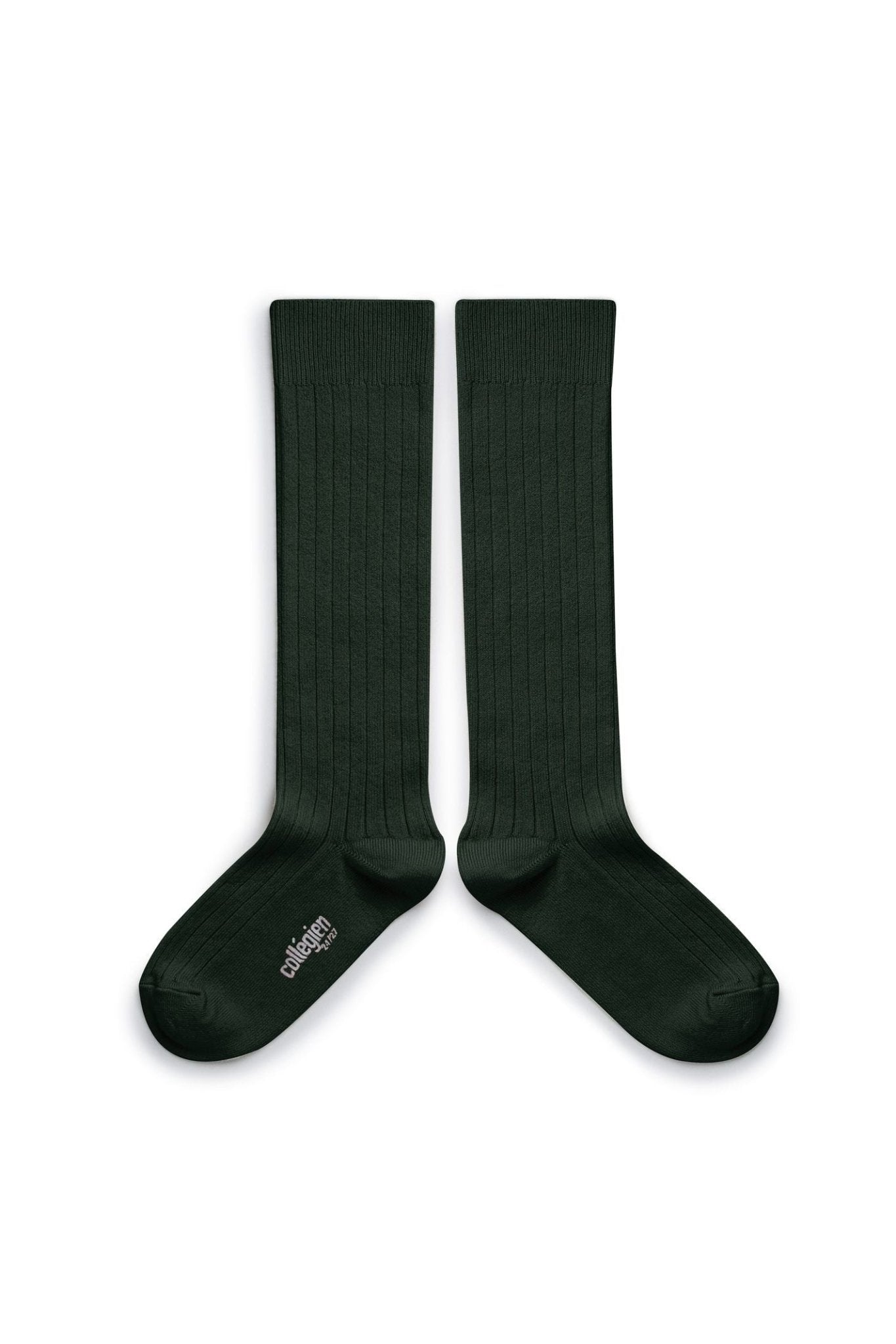 La Haute - Ribbed Knee-high Socks - Vert Foret van Collegien | Kids Conceptstore Le Fanfare