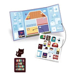 Achtergrond en herplaatsbare stickers. Huis.