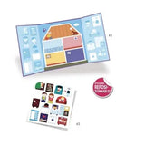 Achtergrond en herplaatsbare stickers. Huis.