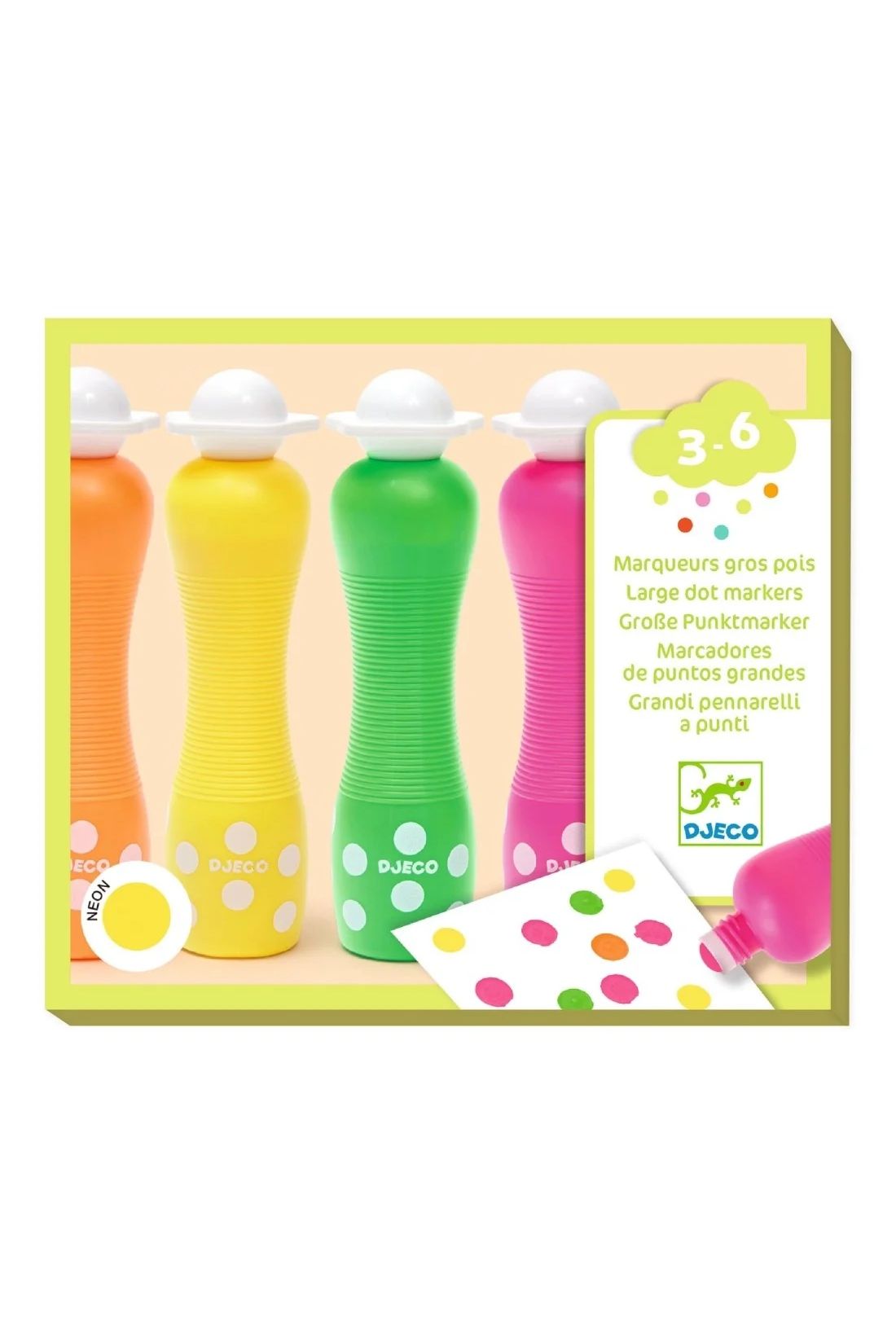 Large dot markers - Neon van Djeco | Kids Conceptstore Le Fanfare