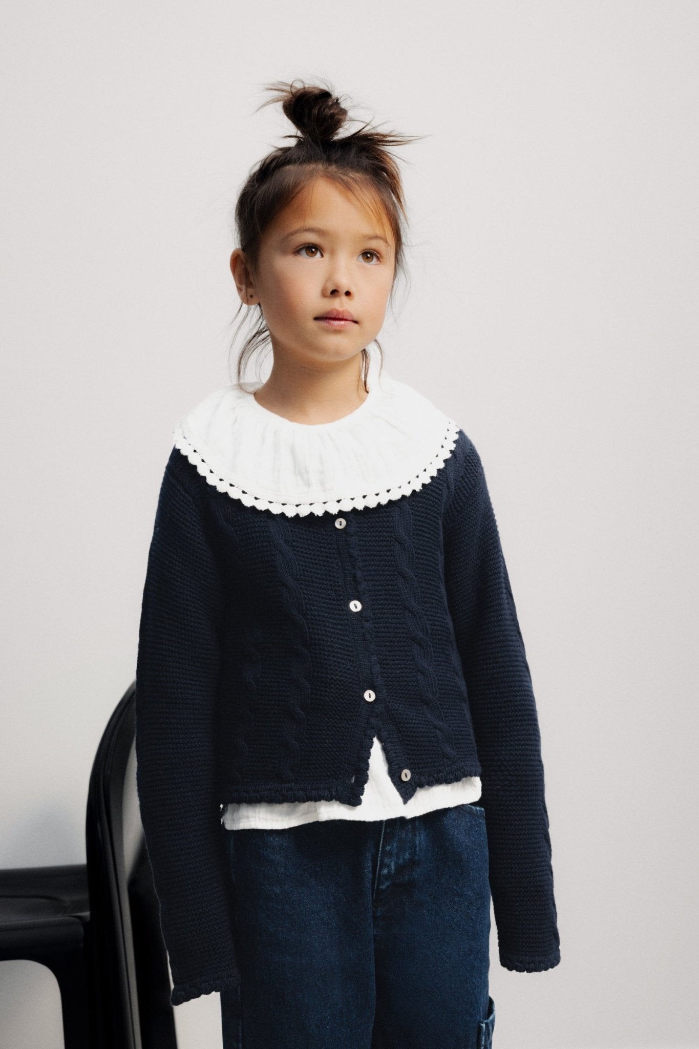 Lark Cardigan Black Iris van The New Society | Kids Conceptstore Le Fanfare