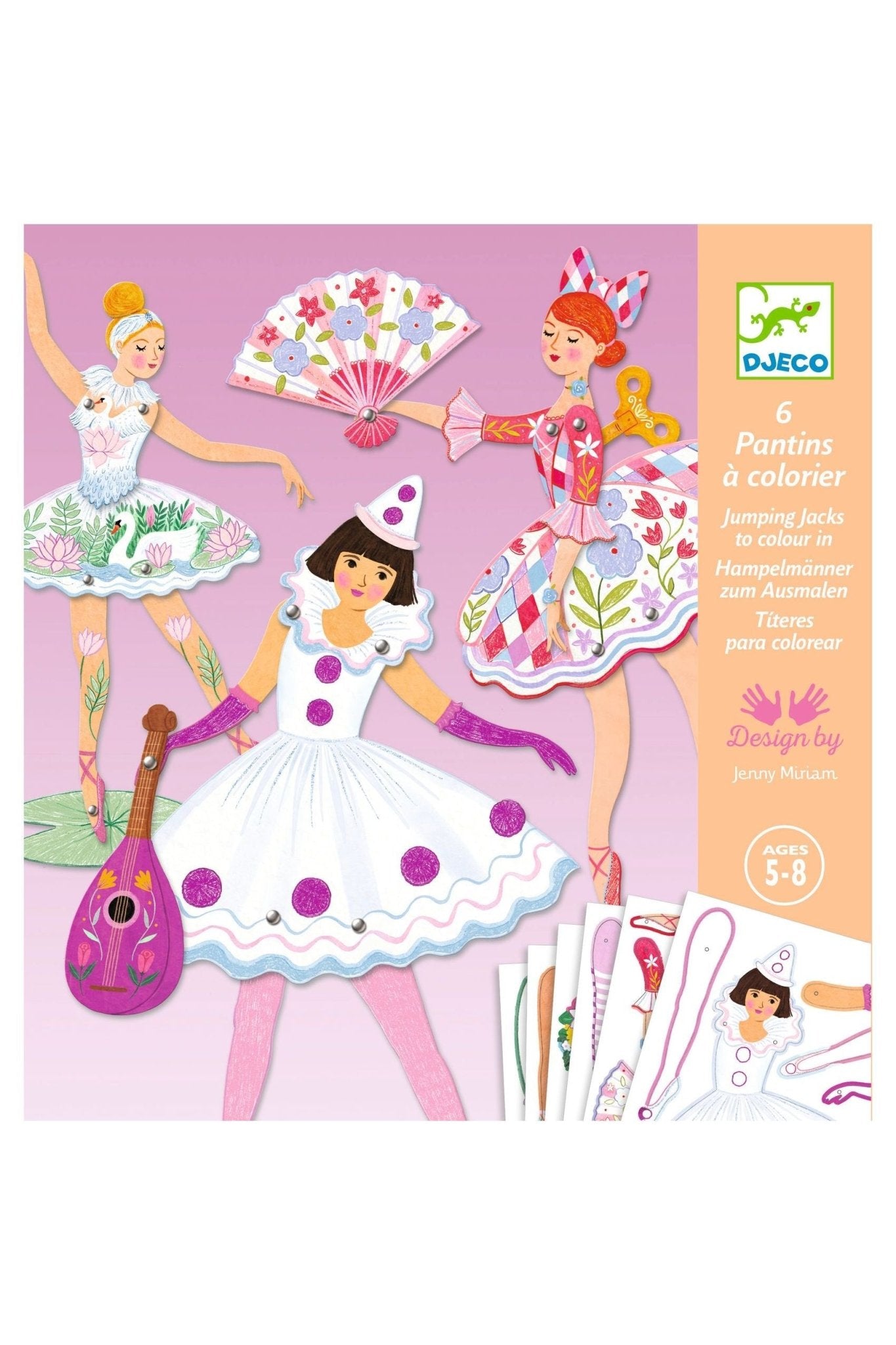 Ledenfiguurtjes om in te kleuren (6st) - Tutu's van Djeco | Kids Conceptstore Le Fanfare