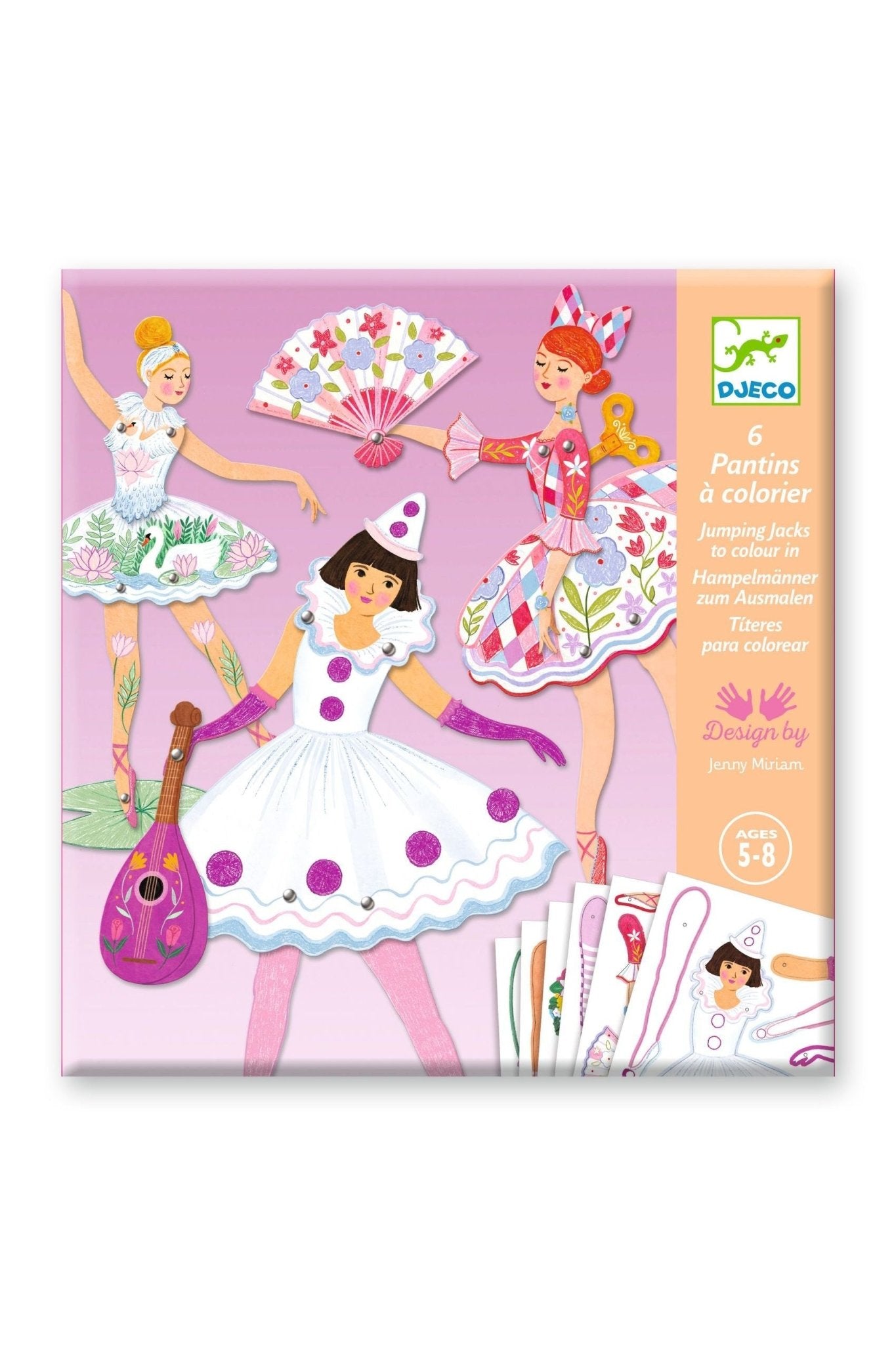 Ledenfiguurtjes om in te kleuren (6st) - Tutu's van Djeco | Kids Conceptstore Le Fanfare