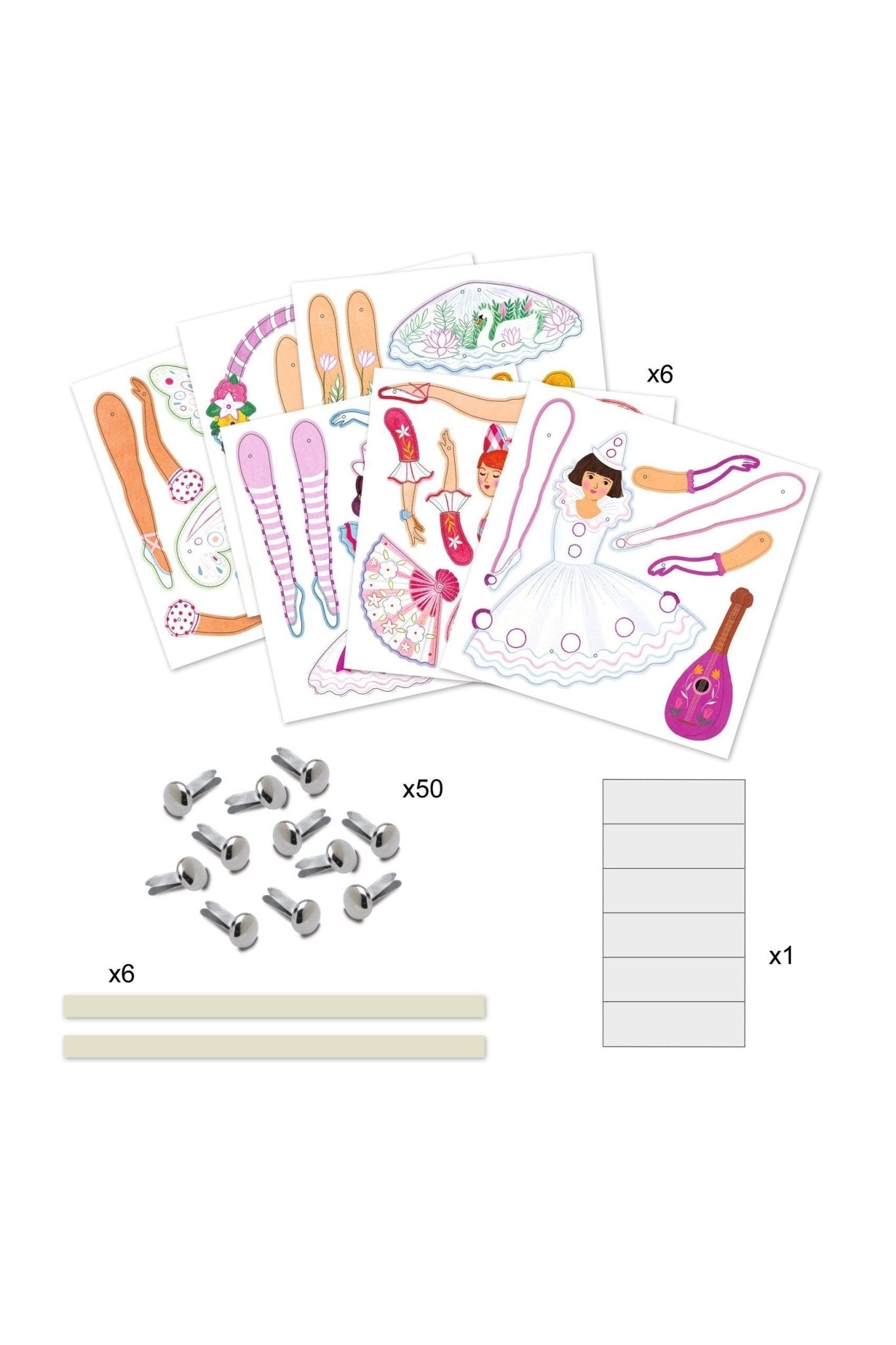 Ledenfiguurtjes om in te kleuren (6st) - Tutu's van Djeco | Kids Conceptstore Le Fanfare