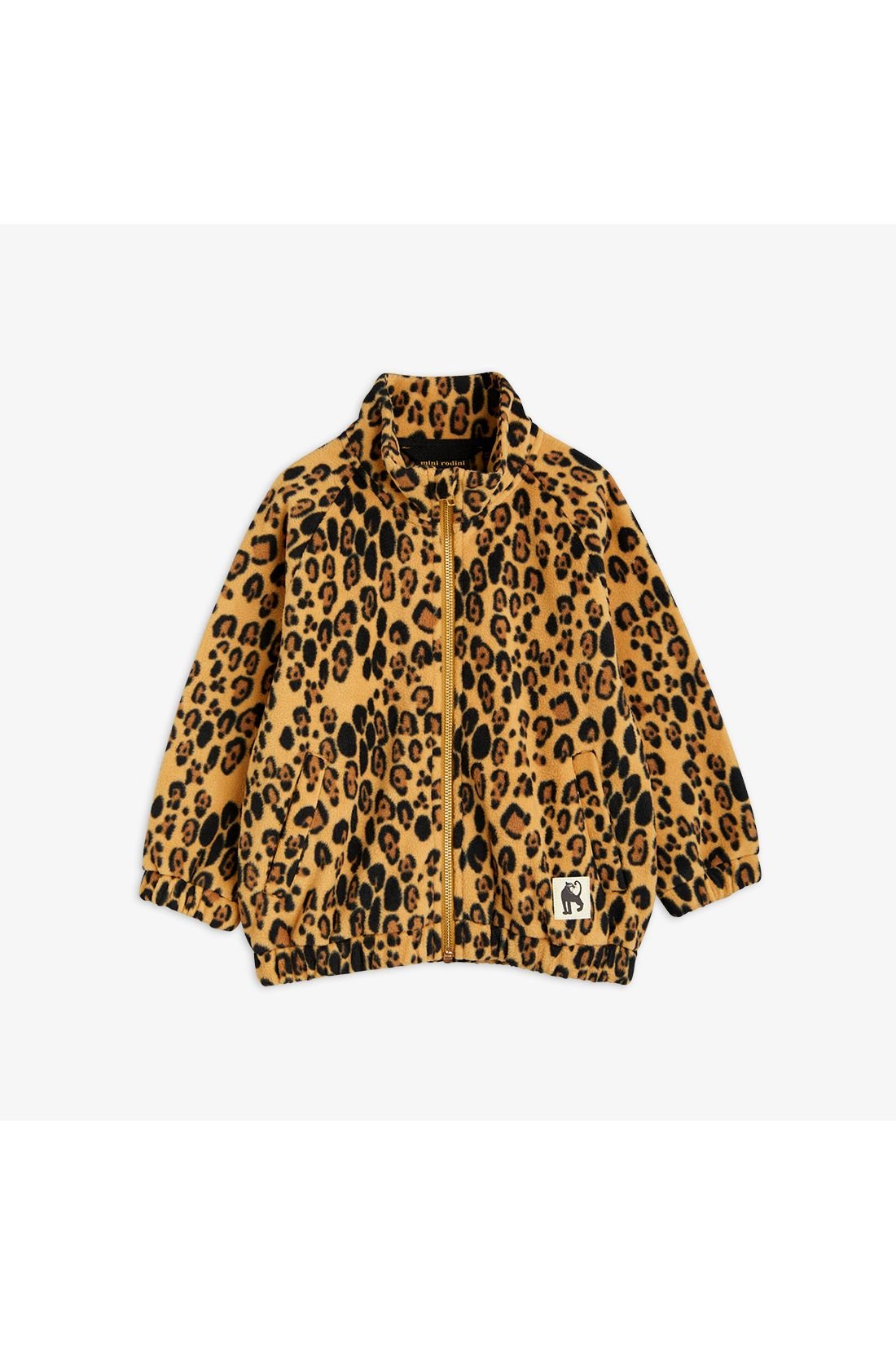 Leopard fleece jacket - Beige van Mini Rodini | Kids Conceptstore Le Fanfare