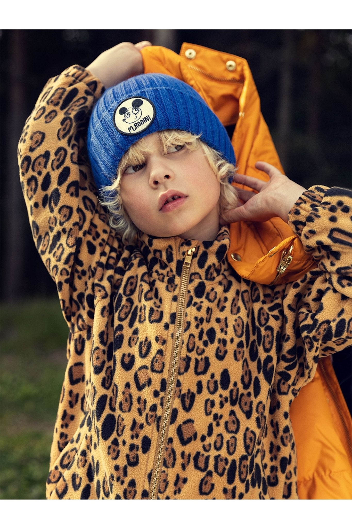 Leopard fleece jacket - Beige van Mini Rodini | Kids Conceptstore Le Fanfare