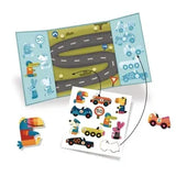 Achtergrond en herplaatsbare stickers. Auto's