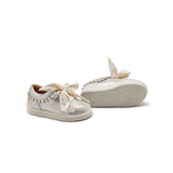 Lexley Sneakers - Silver Metallic Leather van Donsje Amsterdam | Kids Conceptstore Le Fanfare