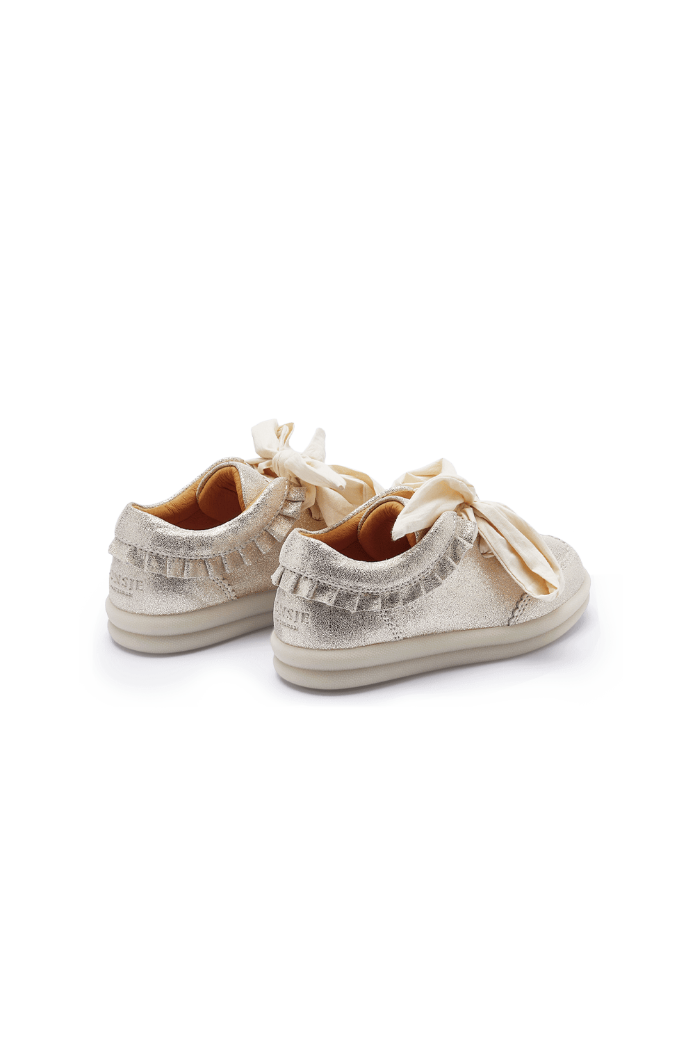 Lexley Sneakers - Silver Metallic Leather van Donsje Amsterdam | Kids Conceptstore Le Fanfare