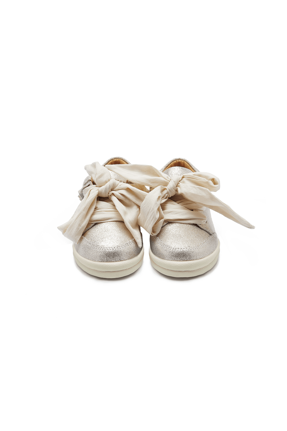 Lexley Sneakers - Silver Metallic Leather van Donsje Amsterdam | Kids Conceptstore Le Fanfare