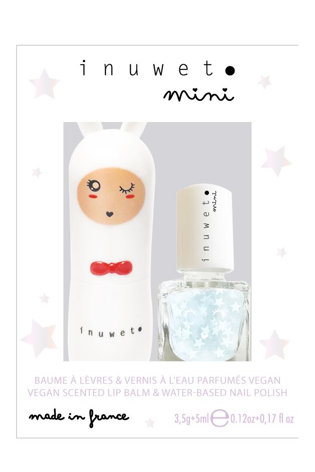 Lipbalm Nailpolish Duo Set Coton Candy van Inuwet | Kids Conceptstore Le Fanfare