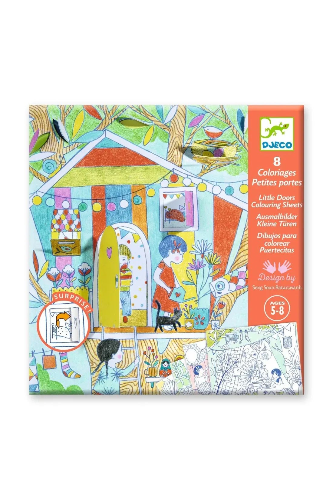 Little doors colouring sheets - Nina’s play tents van Djeco | Kids Conceptstore Le Fanfare