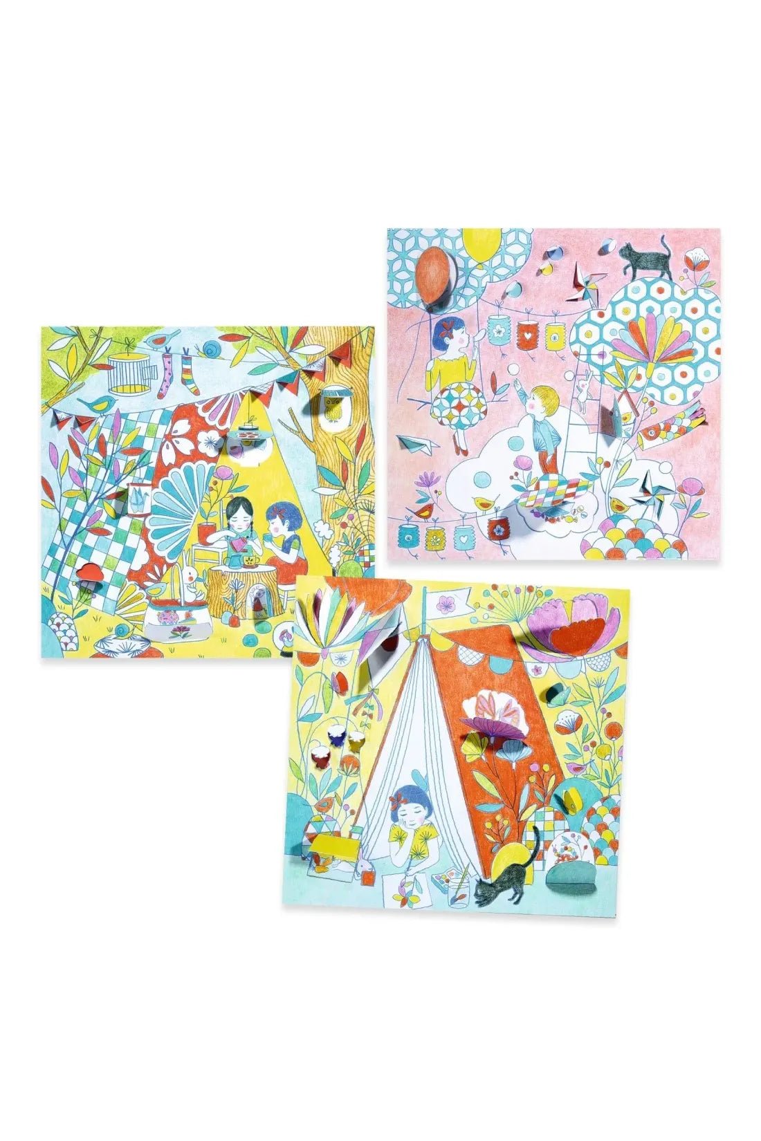 Little doors colouring sheets - Nina’s play tents van Djeco | Kids Conceptstore Le Fanfare
