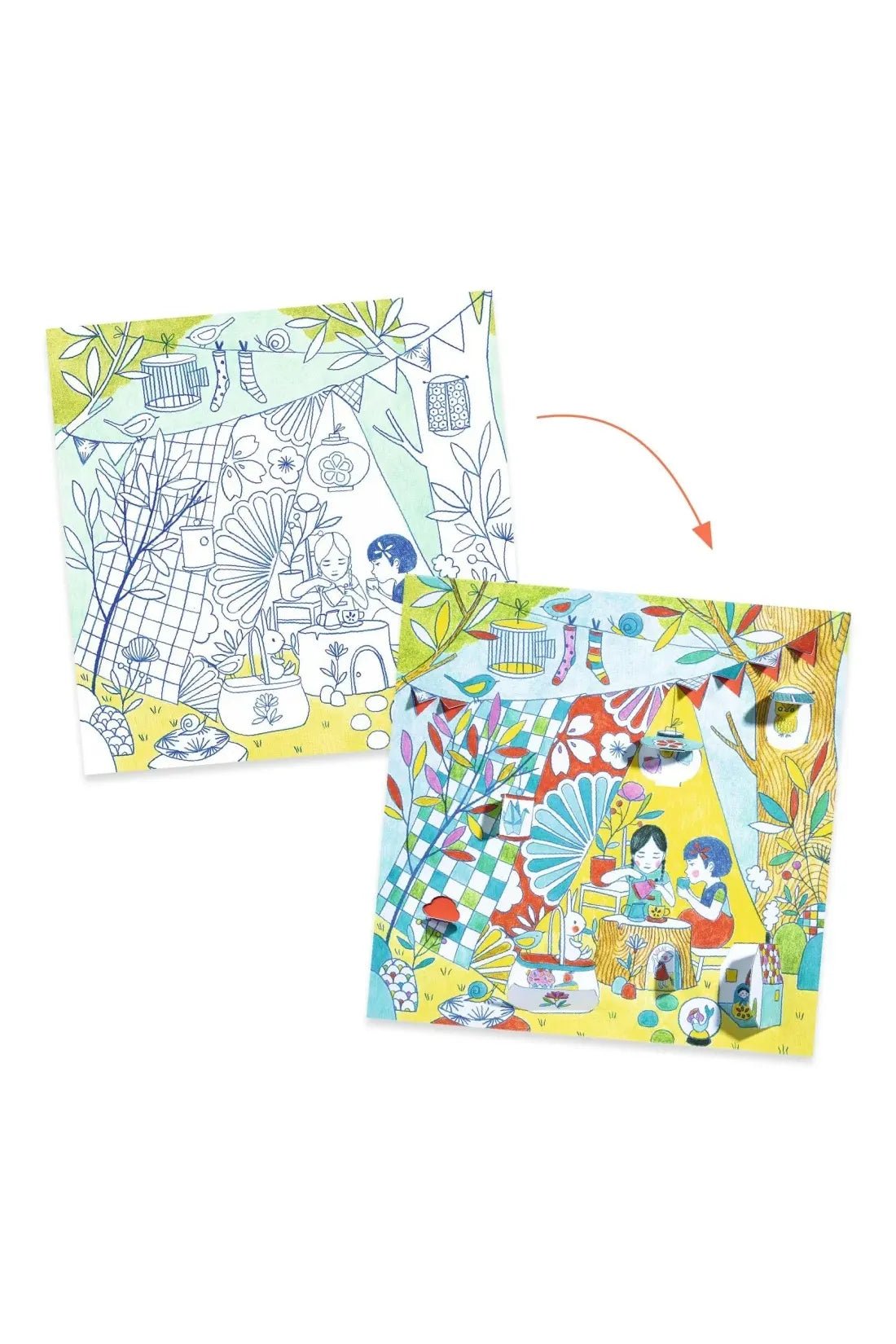 Little doors colouring sheets - Nina’s play tents van Djeco | Kids Conceptstore Le Fanfare