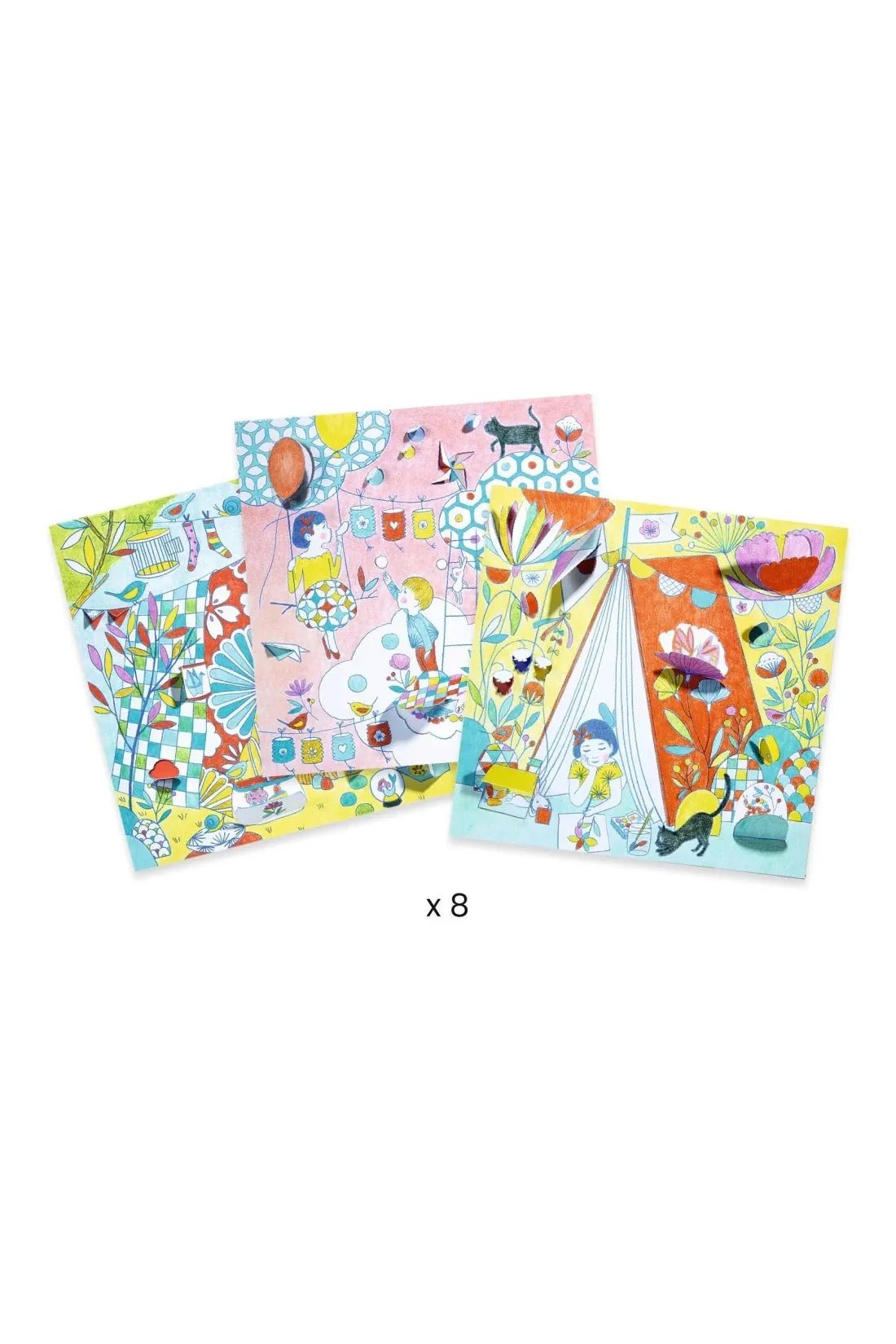 Little doors colouring sheets - Nina’s play tents van Djeco | Kids Conceptstore Le Fanfare
