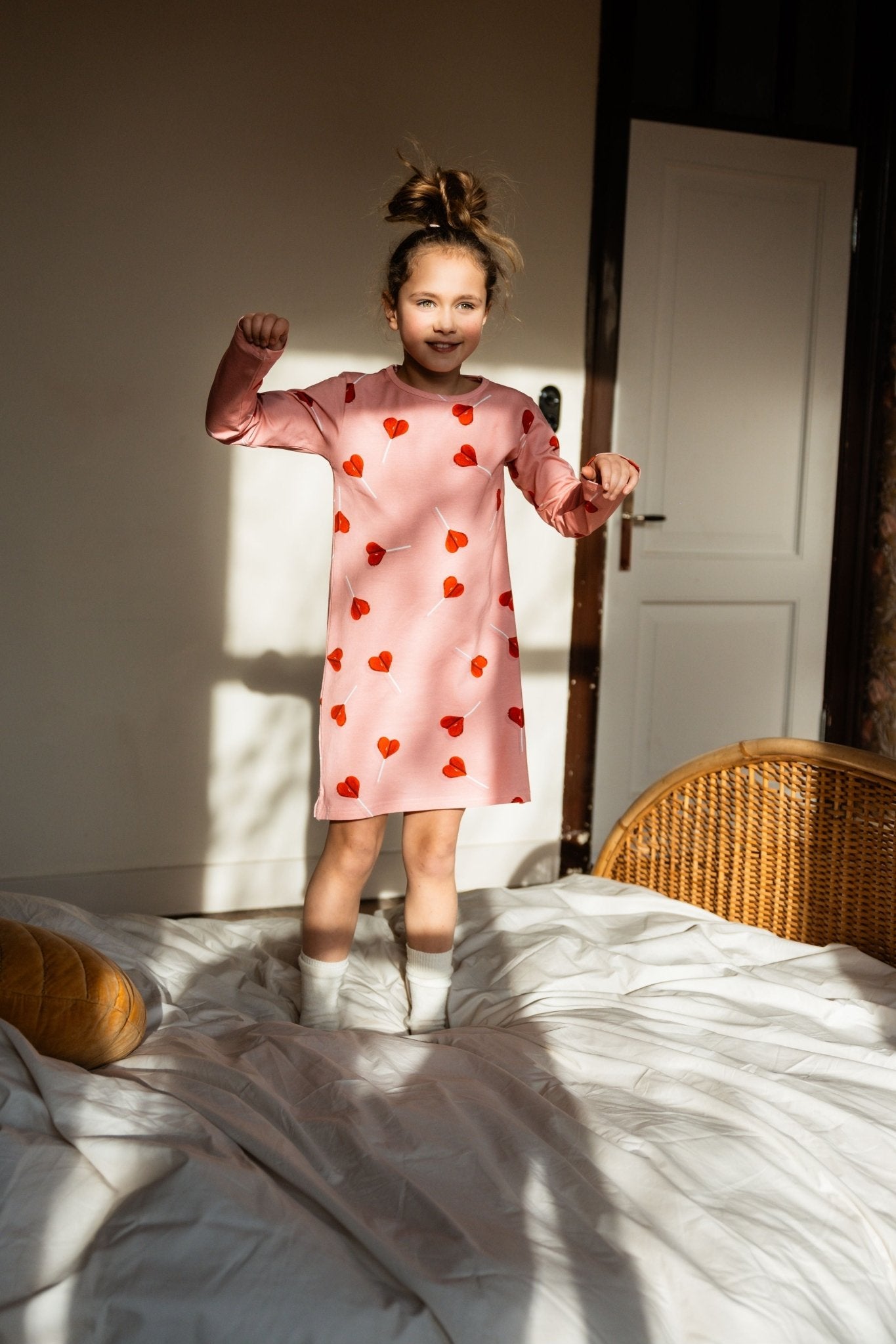 Lollipop Love Long Sleeve Dress van Snurk Amsterdam | Kids Conceptstore Le Fanfare