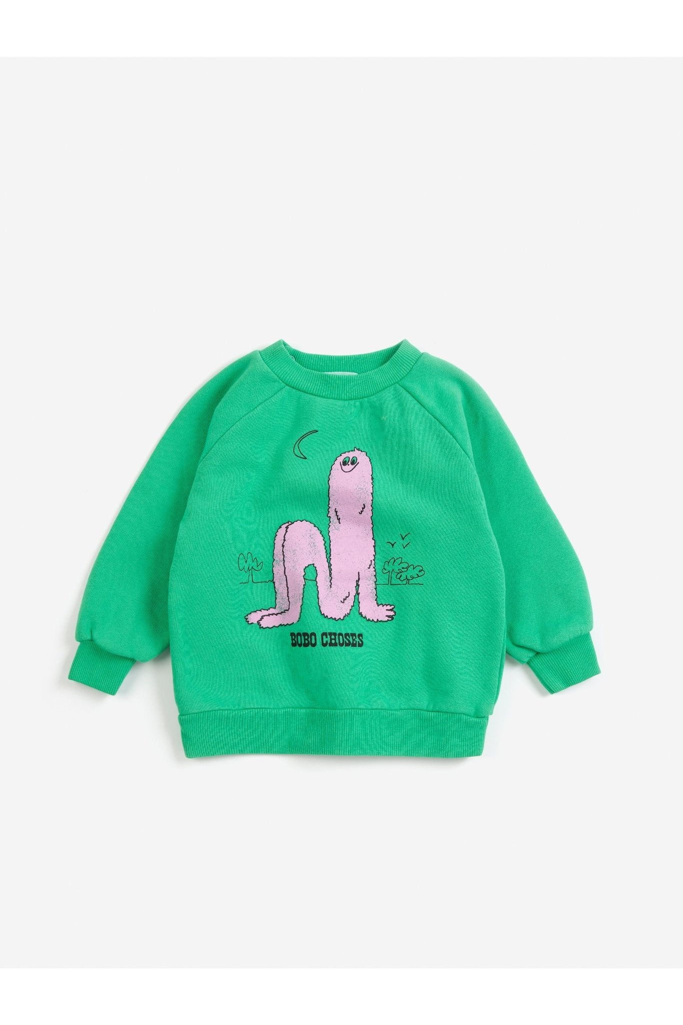 Long Pinky Puff sweatshirt - Green van Bobo Choses | Kids Conceptstore Le Fanfare