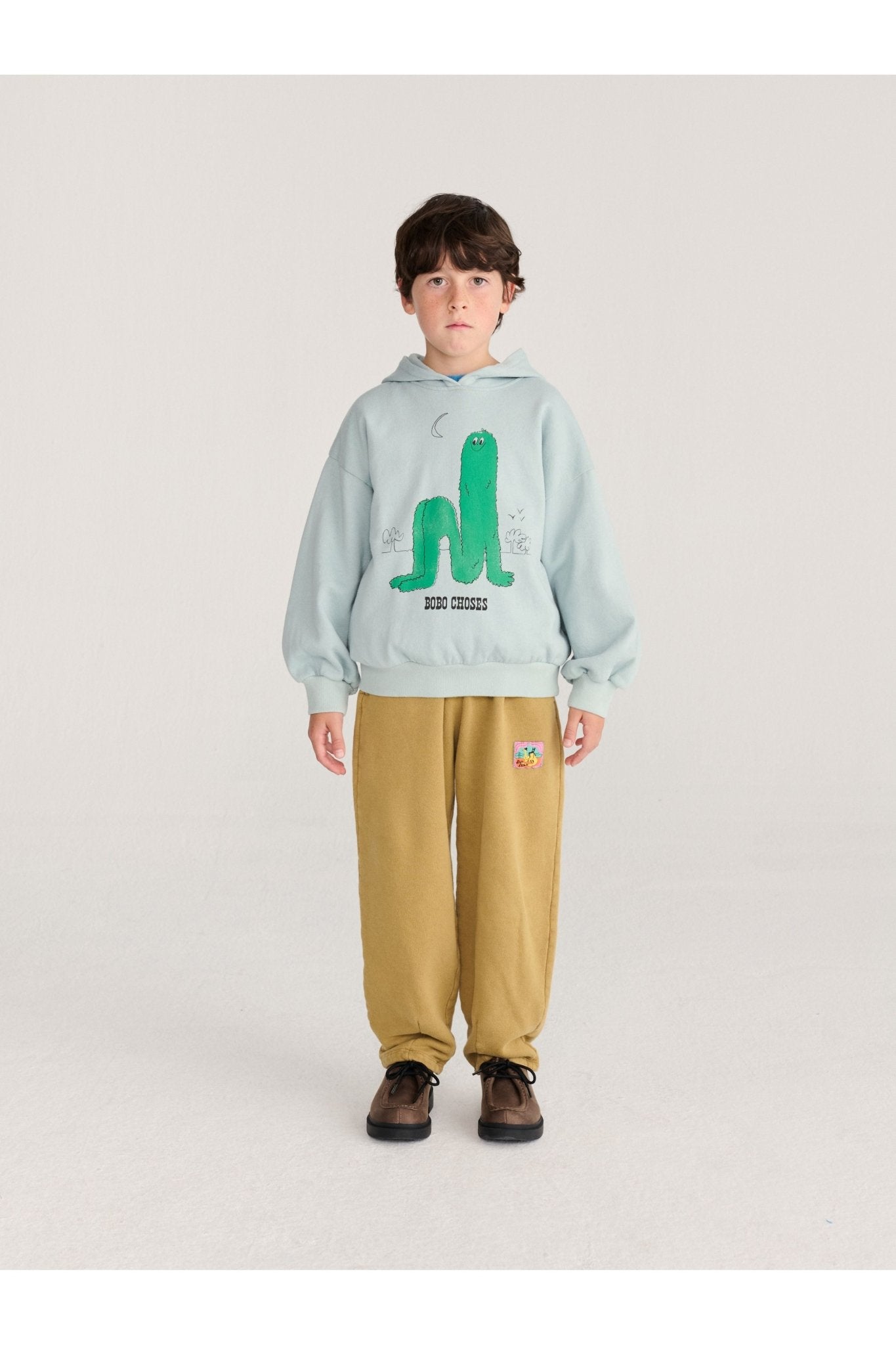 Long Puff hoodie - Light Blue van Bobo Choses | Kids Conceptstore Le Fanfare