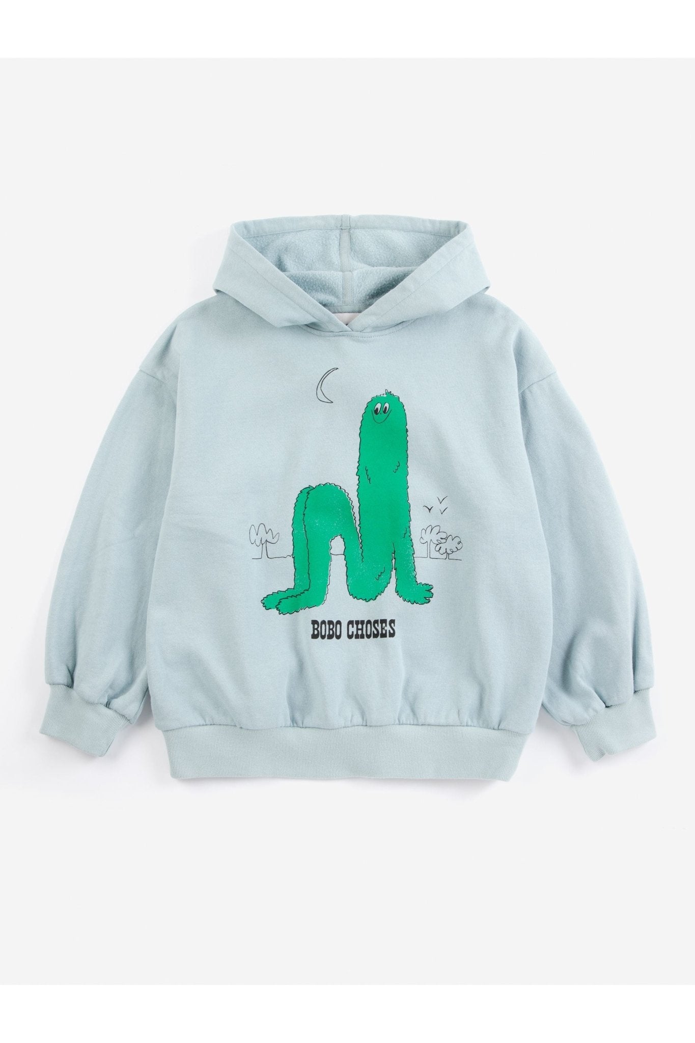 Long Puff hoodie - Light Blue van Bobo Choses | Kids Conceptstore Le Fanfare