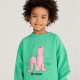 Long Puff sweatshirt - Green van Bobo Choses | Kids Conceptstore Le Fanfare