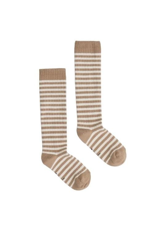 Long Ribbed Socks | Biscuit - Cream van Gray Label | Kids Conceptstore Le Fanfare