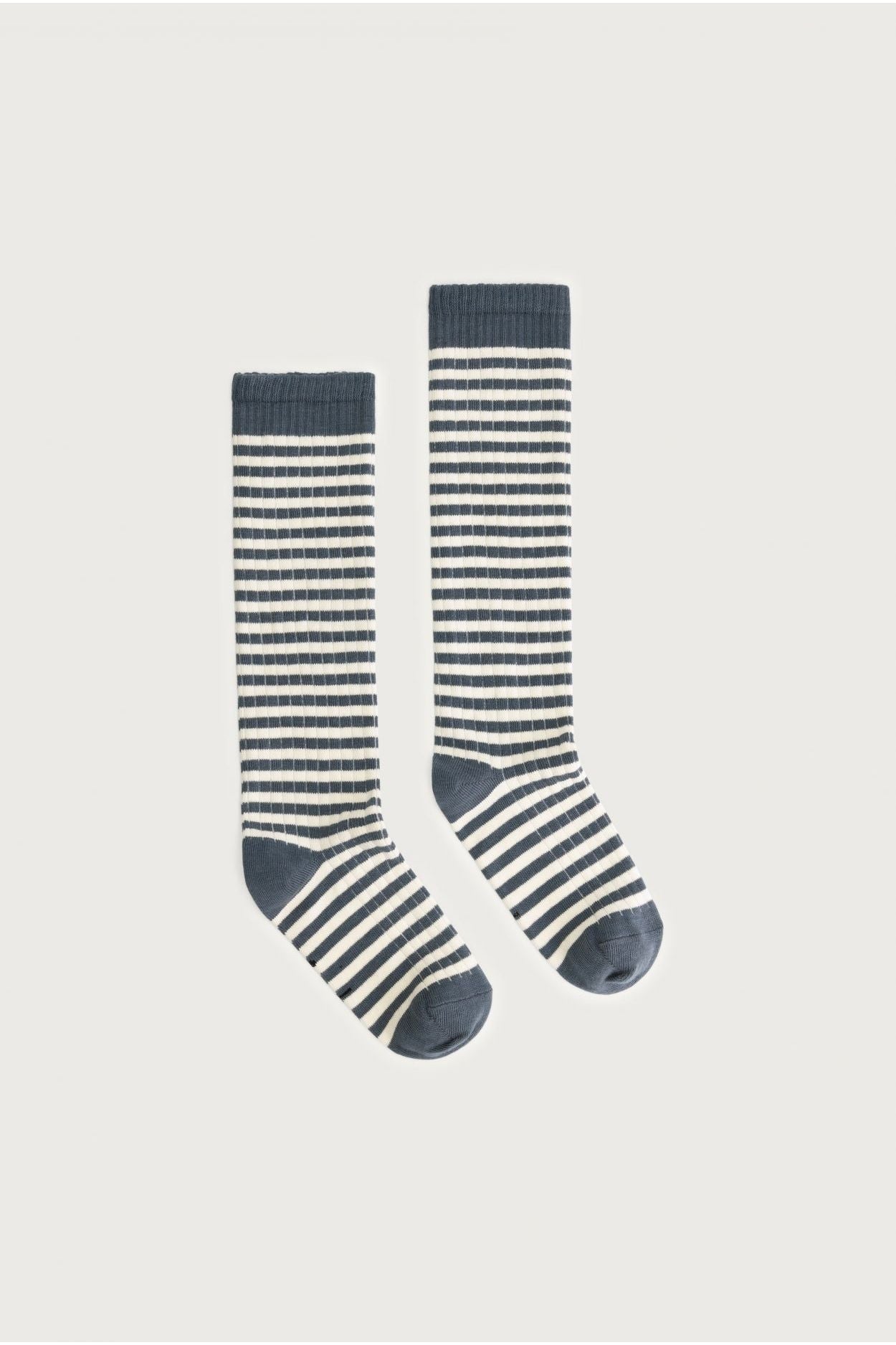 Long Ribbed Socks | Blue Grey - Cream van Gray Label | Kids Conceptstore Le Fanfare