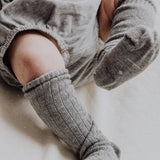 Long Ribbed Socks | Grey Melange van Gray Label | Kids Conceptstore Le Fanfare