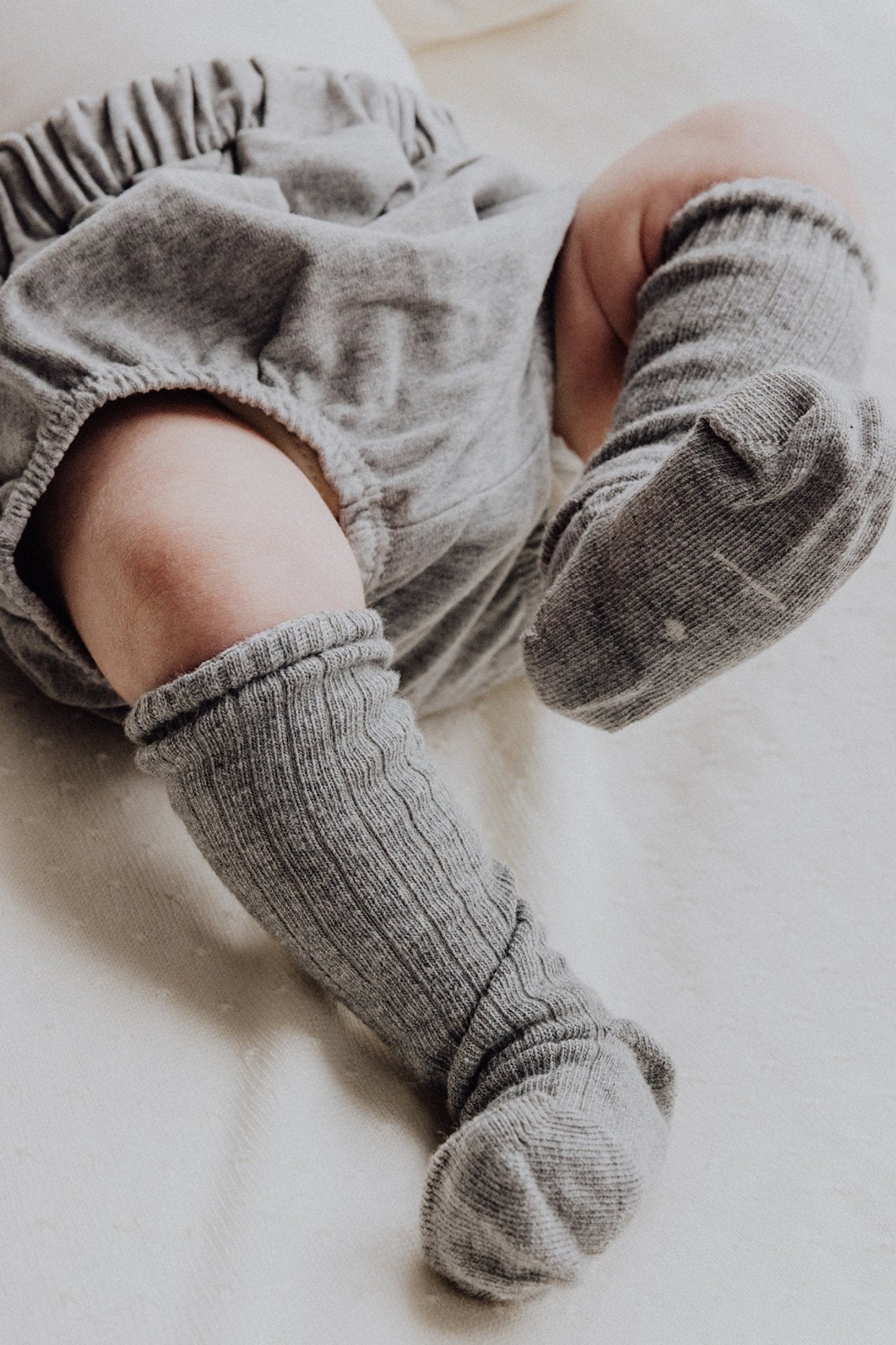 Long Ribbed Socks | Grey Melange van Gray Label | Kids Conceptstore Le Fanfare