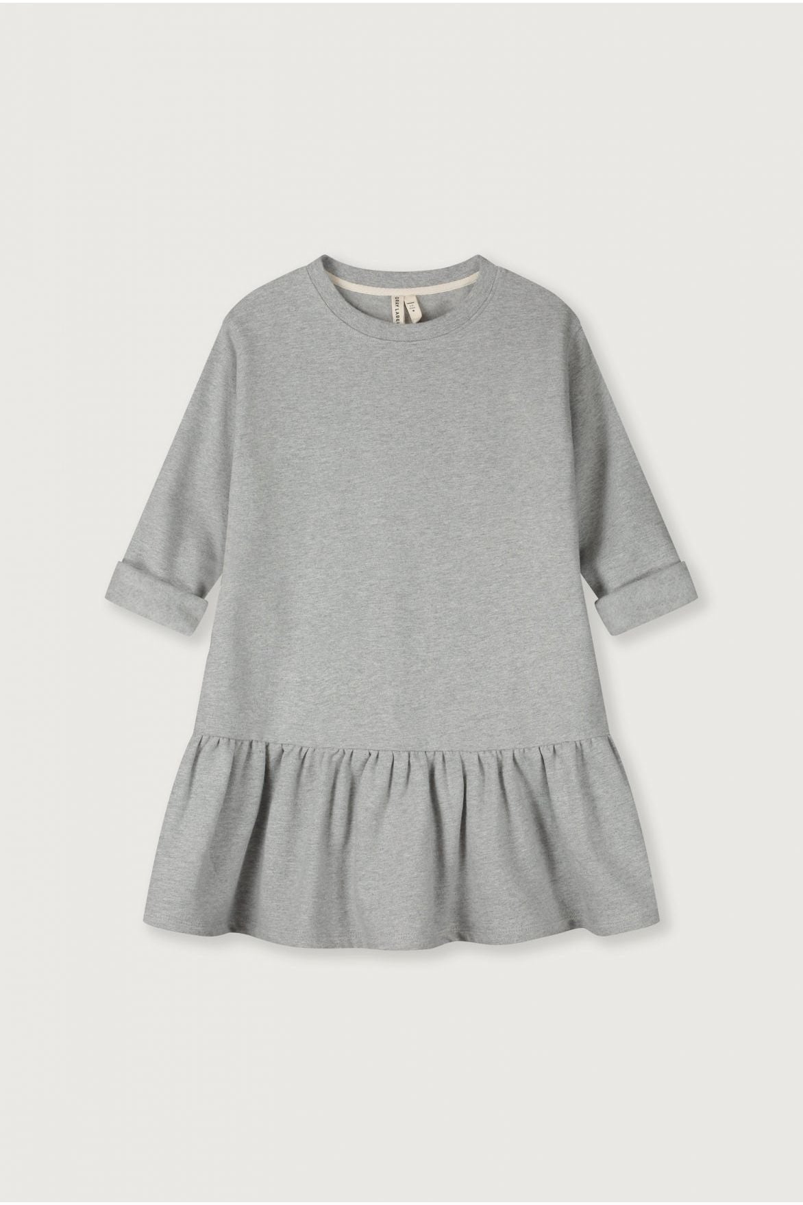 Longsleeve Frill Dress | Grey Melange van Gray Label | Kids Conceptstore Le Fanfare