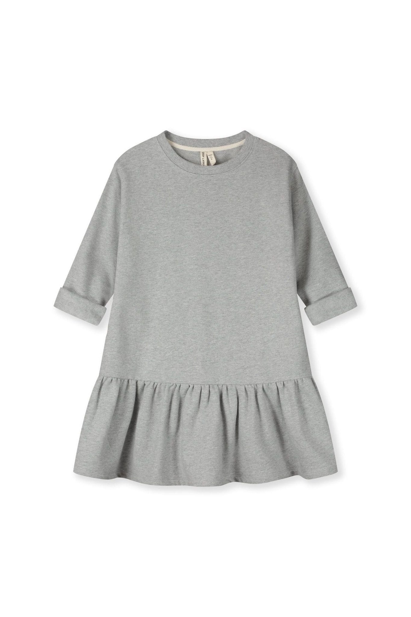 Longsleeve Frill Dress | Grey Melange van Gray Label | Kids Conceptstore Le Fanfare