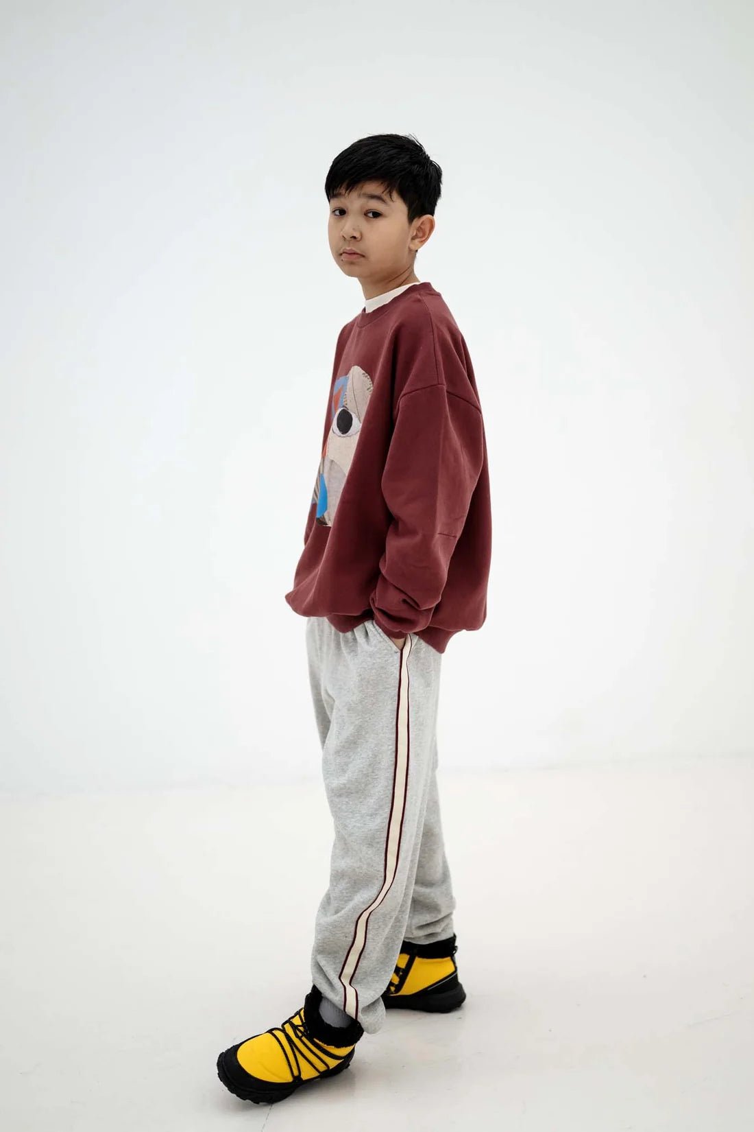 Loose ease pants - Light mixed grey van Repose AMS | Kids Conceptstore Le Fanfare