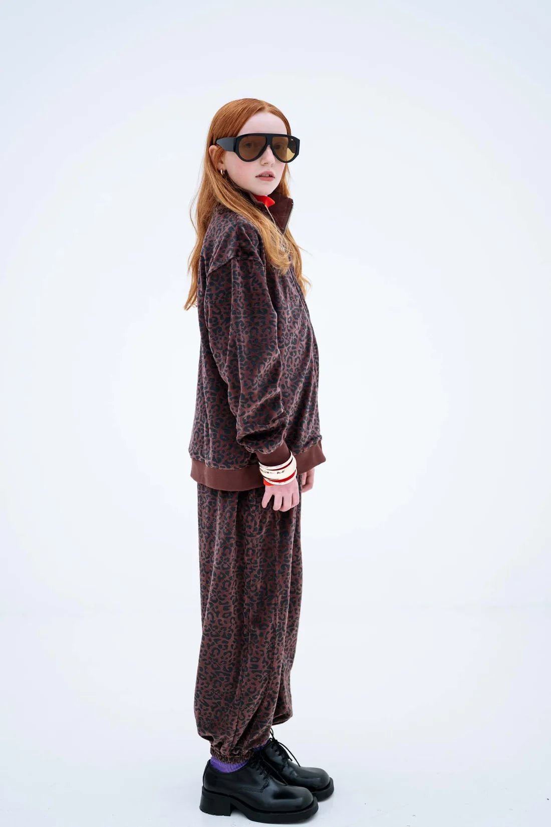 Loose fit sweatpants - Chocolate leopard van Repose AMS | Kids Conceptstore Le Fanfare