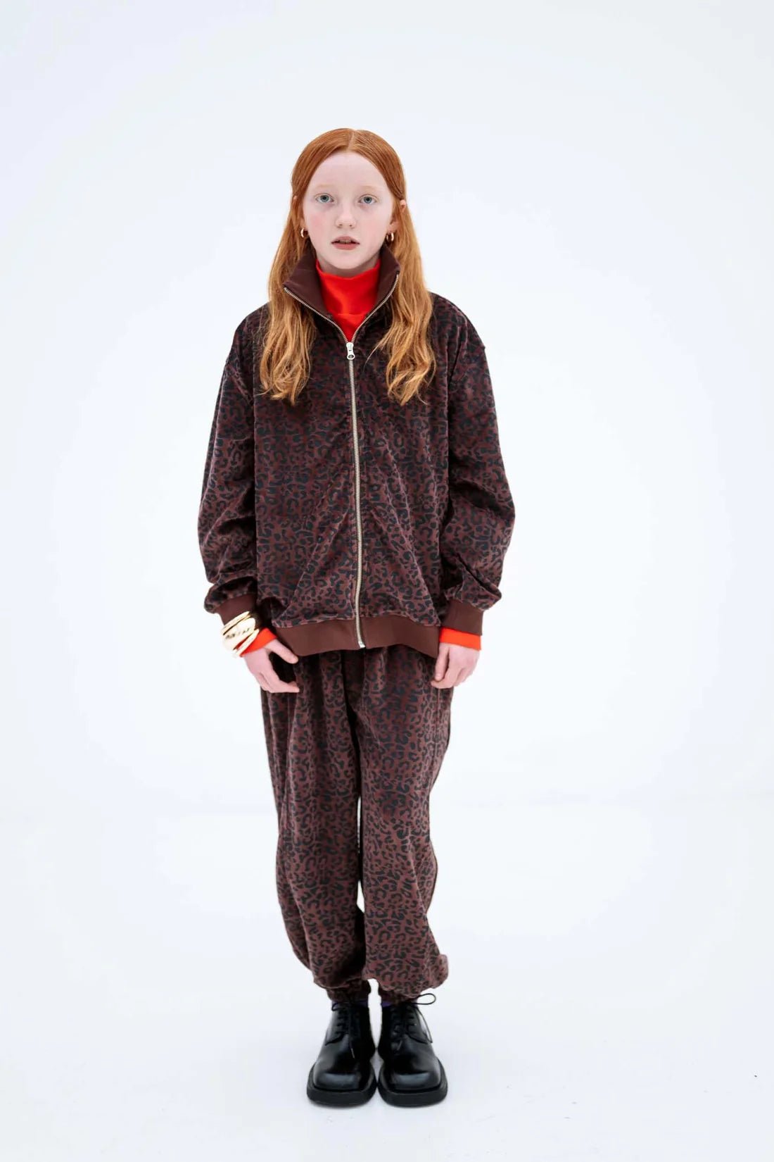 Loose fit sweatpants - Chocolate leopard van Repose AMS | Kids Conceptstore Le Fanfare