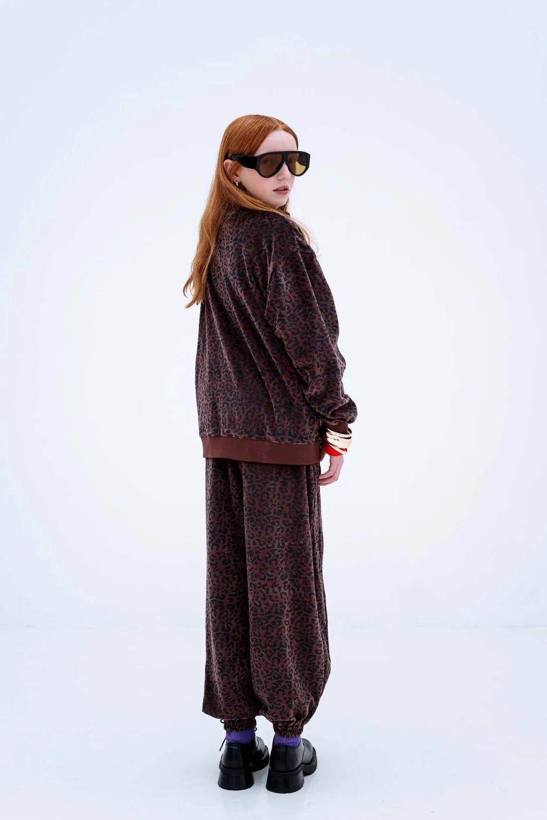 Loose fit sweatpants - Chocolate leopard van Repose AMS | Kids Conceptstore Le Fanfare