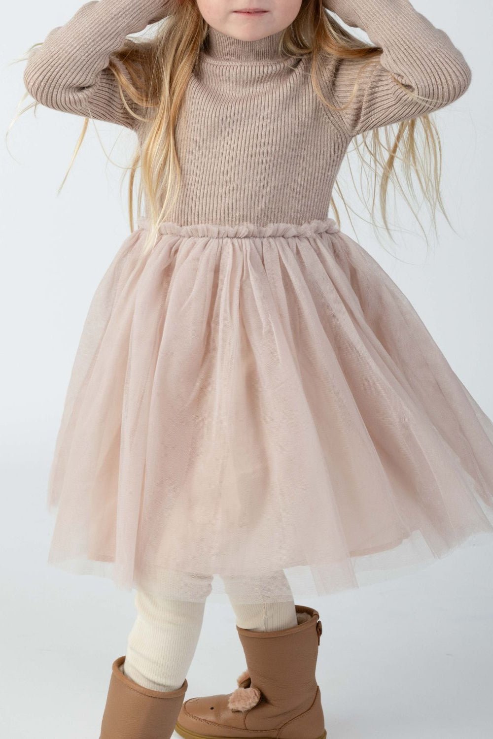 Lotus Dress - Rose Grey van Donsje Amsterdam | Kids Conceptstore Le Fanfare