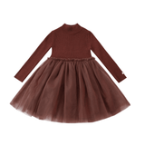 Lotus Dress - Rustic Brown van Donsje Amsterdam | Kids Conceptstore Le Fanfare
