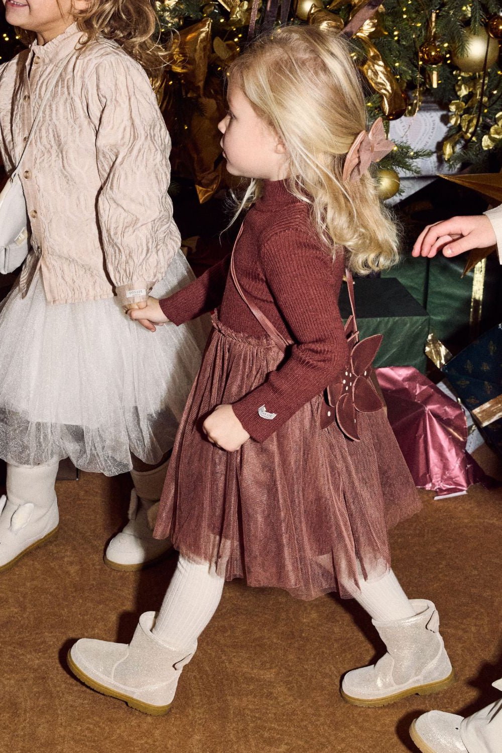 Lotus Dress - Rustic Brown van Donsje Amsterdam | Kids Conceptstore Le Fanfare